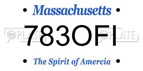 783OFI Massachusetts License Plate
