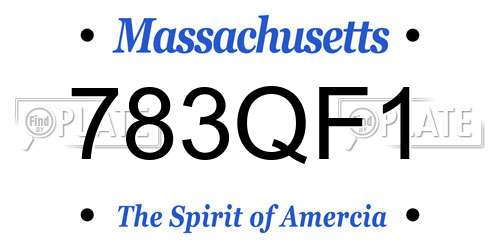 783QF1 Massachusetts License Plate