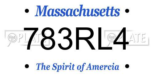 783RL4 Massachusetts License Plate