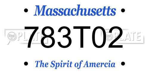 783T02 Massachusetts License Plate