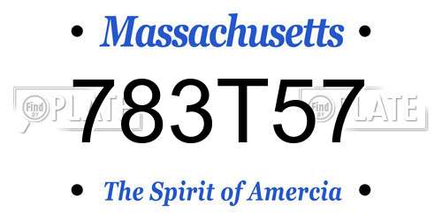 783T57 Massachusetts License Plate