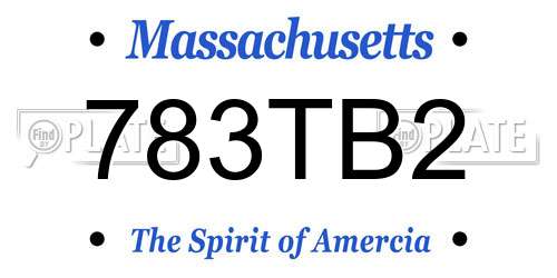 783TB2 Massachusetts License Plate