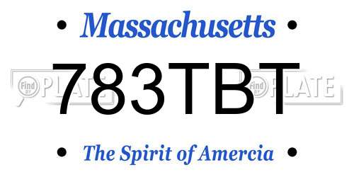 783TBT Massachusetts License Plate