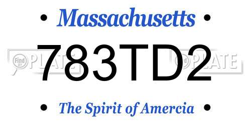 783TD2 Massachusetts License Plate
