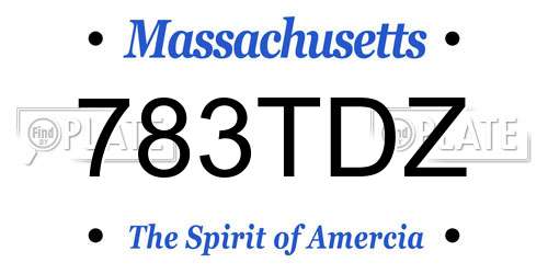 783TDZ Massachusetts License Plate