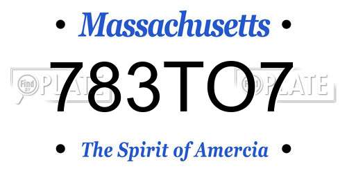 783TO7 Massachusetts License Plate