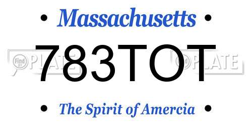 783TOT Massachusetts License Plate