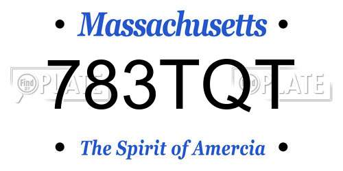783TQT Massachusetts License Plate