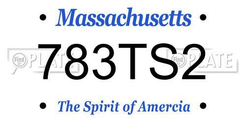 783TS2 Massachusetts License Plate