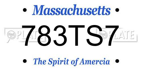 783TS7 Massachusetts License Plate