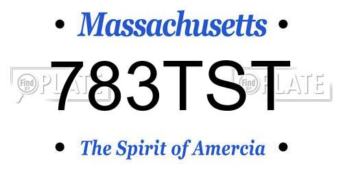 783TST Massachusetts License Plate