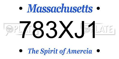 783XJ1 Massachusetts License Plate