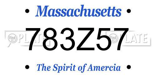 783Z57 Massachusetts License Plate
