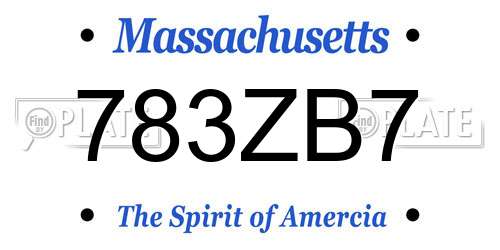 783ZB7 Massachusetts License Plate