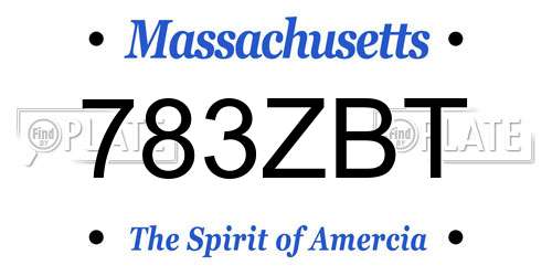 783ZBT Massachusetts License Plate