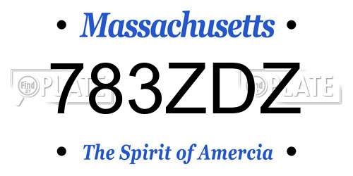 783ZDZ Massachusetts License Plate