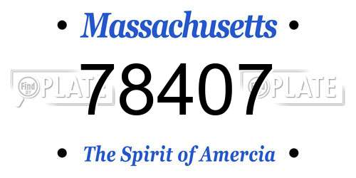 78407 Massachusetts License Plate