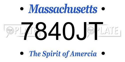 7840JT Massachusetts License Plate