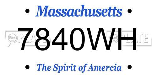 7840WH Massachusetts License Plate
