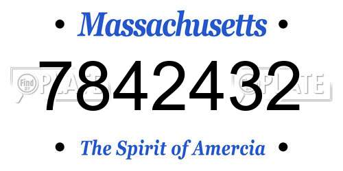 7842432 Massachusetts License Plate