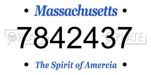 7842437 Massachusetts License Plate