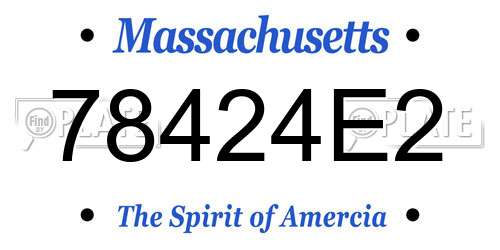 78424E2 Massachusetts License Plate