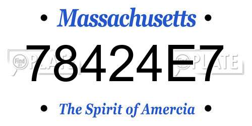 78424E7 Massachusetts License Plate