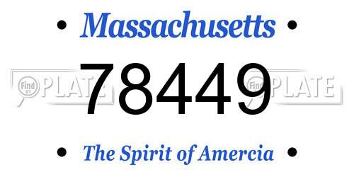 78449 Massachusetts License Plate