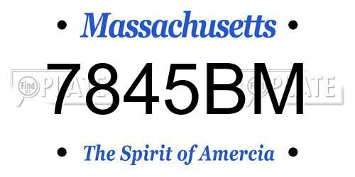 7845BM Massachusetts License Plate