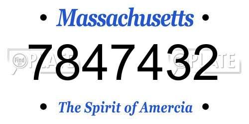 7847432 Massachusetts License Plate