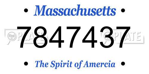 7847437 Massachusetts License Plate