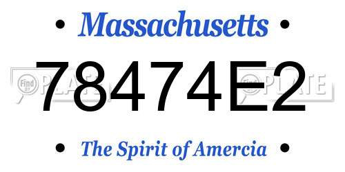 78474E2 Massachusetts License Plate