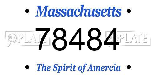 78484 Massachusetts License Plate