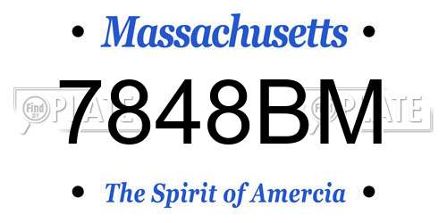 7848BM Massachusetts License Plate