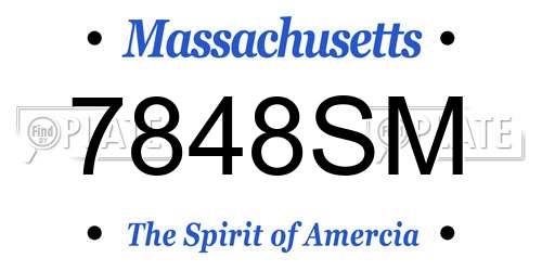 7848SM Massachusetts License Plate