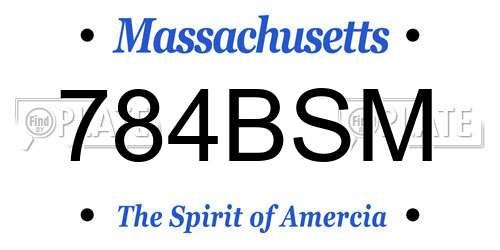 784BSM Massachusetts License Plate