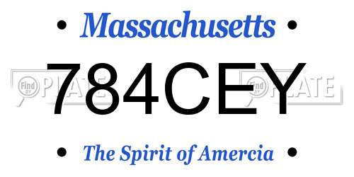 784CEY Massachusetts License Plate
