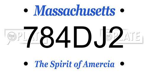 784DJ2 Massachusetts License Plate
