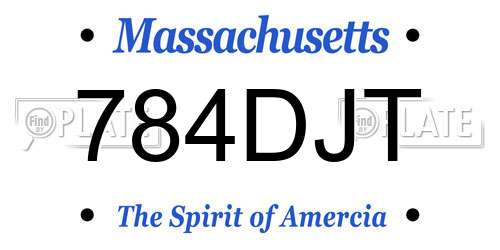 784DJT Massachusetts License Plate