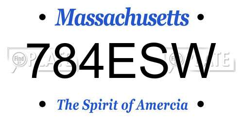 784ESW Massachusetts License Plate