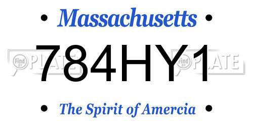 784HY1 Massachusetts License Plate