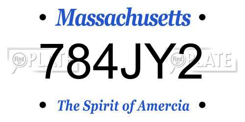 784JY2 Massachusetts License Plate