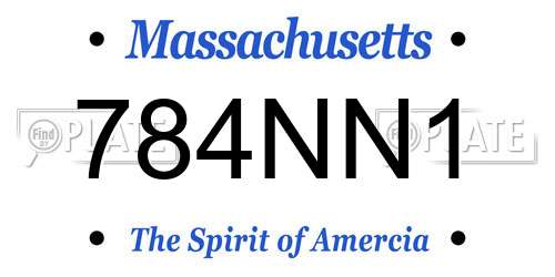 784NN1 Massachusetts License Plate