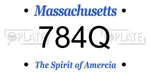 784Q Massachusetts License Plate