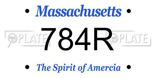 784R Massachusetts License Plate