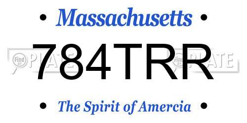 784TRR Massachusetts License Plate