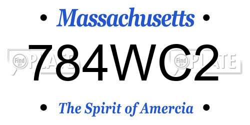 784WC2 Massachusetts License Plate
