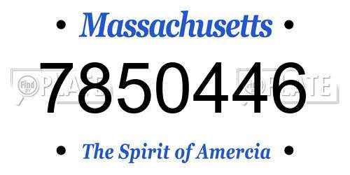 7850446 Massachusetts License Plate