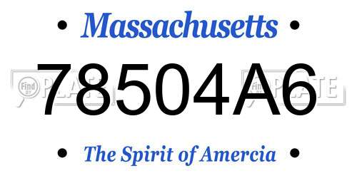78504A6 Massachusetts License Plate