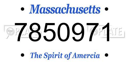 7850971 Massachusetts License Plate